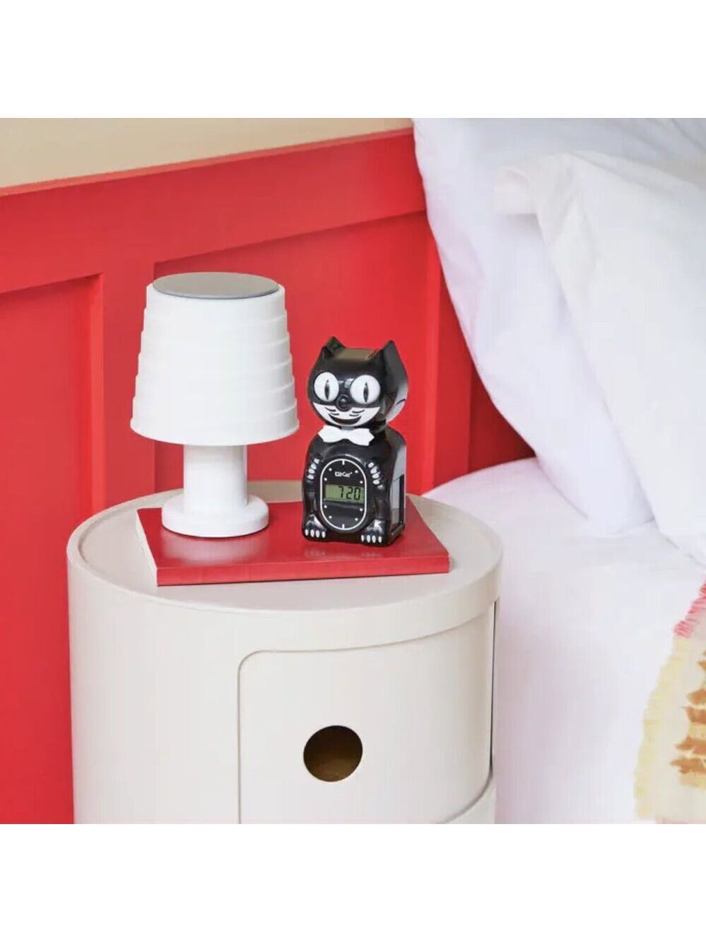 Solar Powered Kit-Cat clock Digital Alarm Klock Classic Black